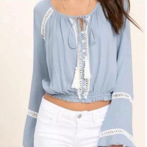 4x$35** LULU’s Boho bell flare sleeve cropped top